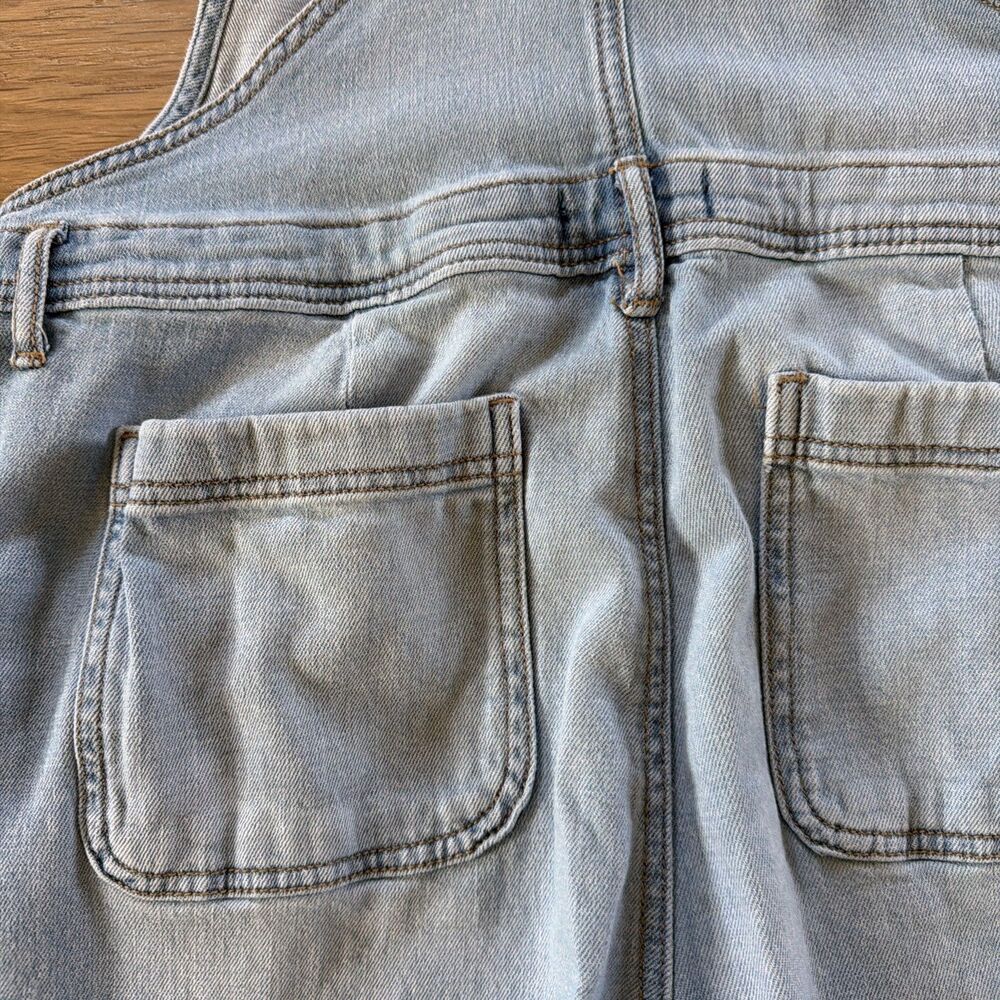 Sonoma Women Denim Bib Overalls M Light Blue Stretch Jean Grunge Streetwear Chic - Picture 4 of 16